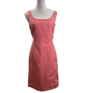 St. John Collection Cotton/Silk Blend Tank Dress Lined Size 8 Coral